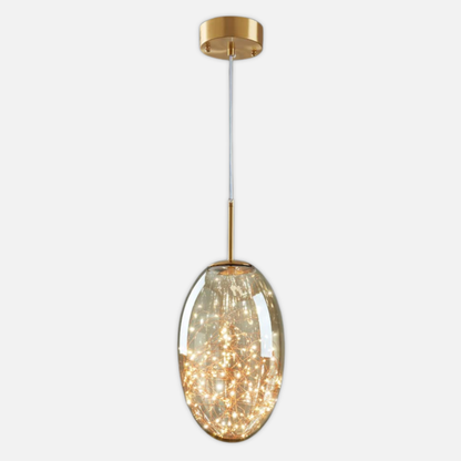 Suspension ovale en verre filaments minis leds