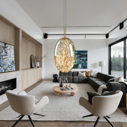 Suspension ovale en verre filaments minis leds