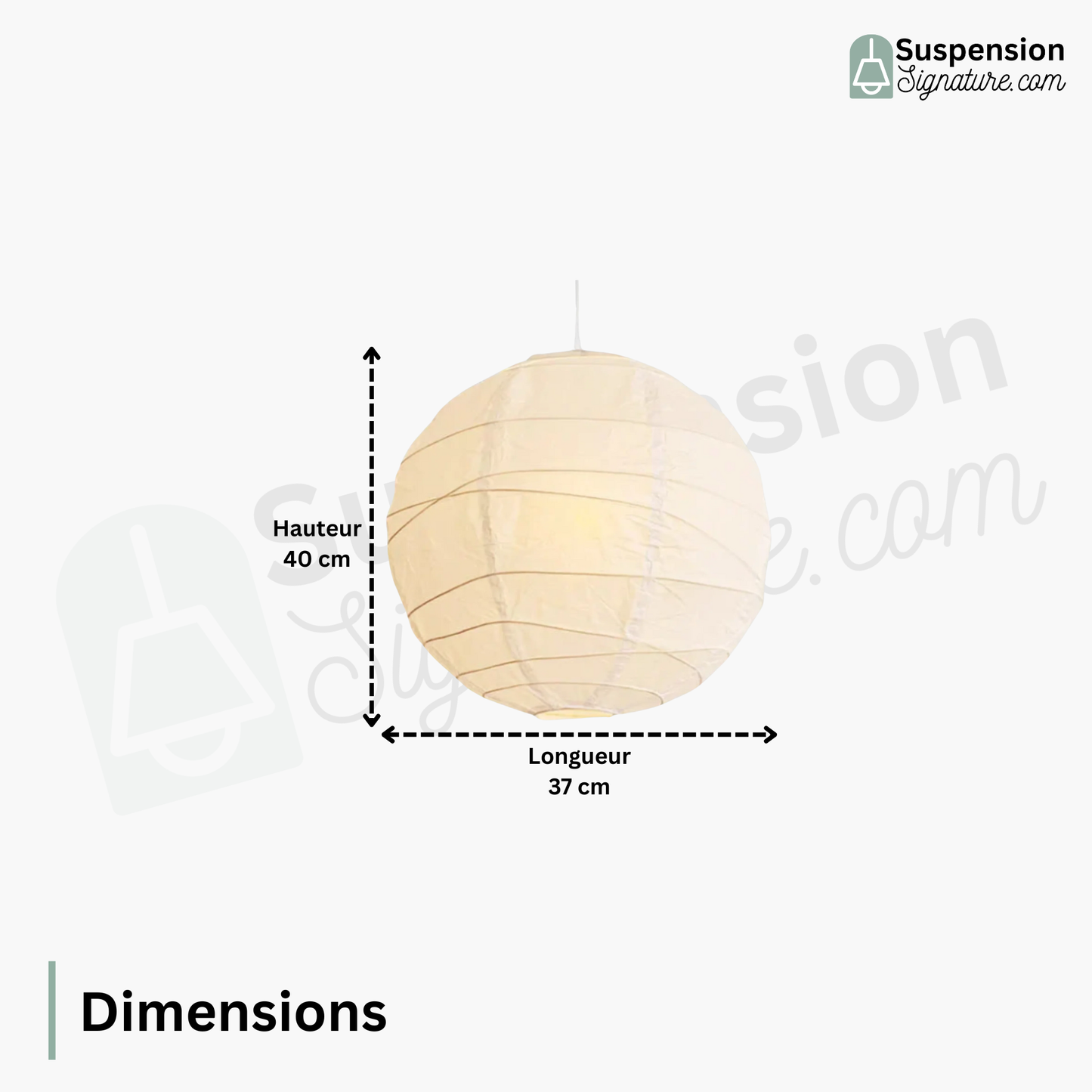 Suspension japonaise Noguchi en papier blanc globe de style moderne