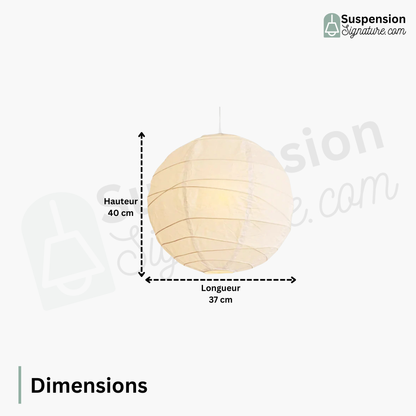Suspension japonaise Noguchi en papier blanc globe de style moderne