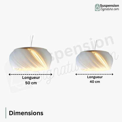 Suspension papier feuilles diagonales design moderne