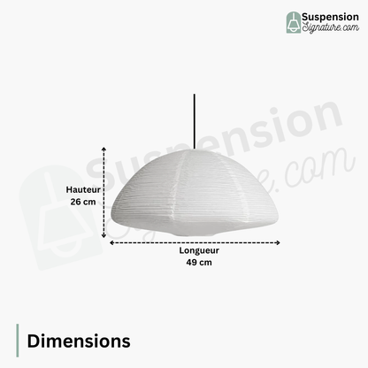 Suspension papier globe aplati design moderne