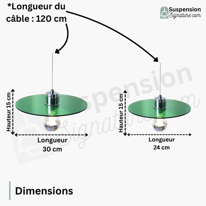 Suspension plate en verre design moderne
