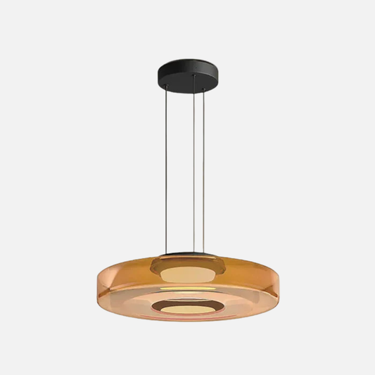 Suspension plate en verre fumé coloré vintage