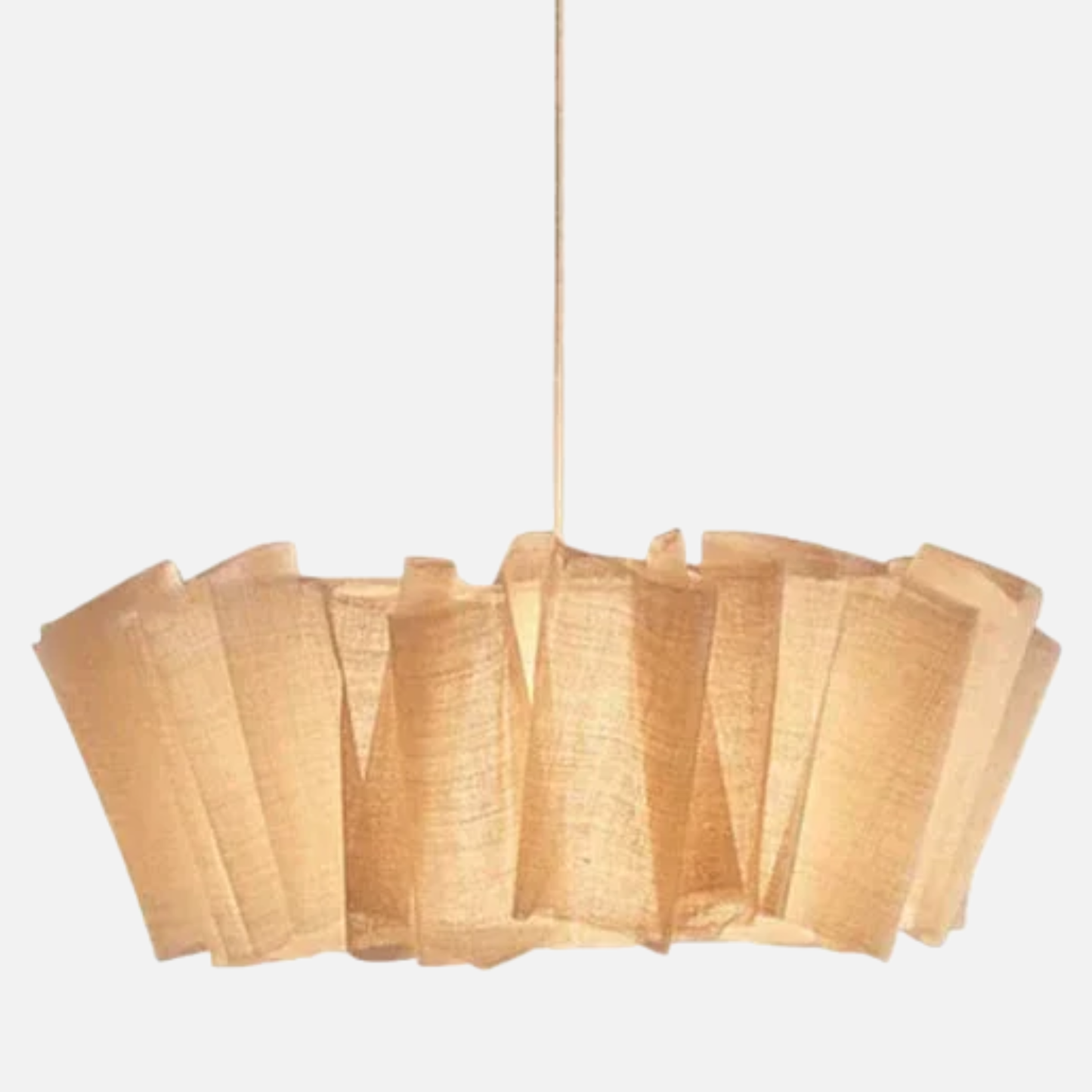 Suspension pliage tissu lin design bohème