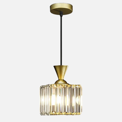 Suspension rainurée cristal art déco carré