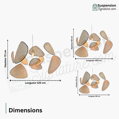 Suspension rotin cannage aérienne screen vintage