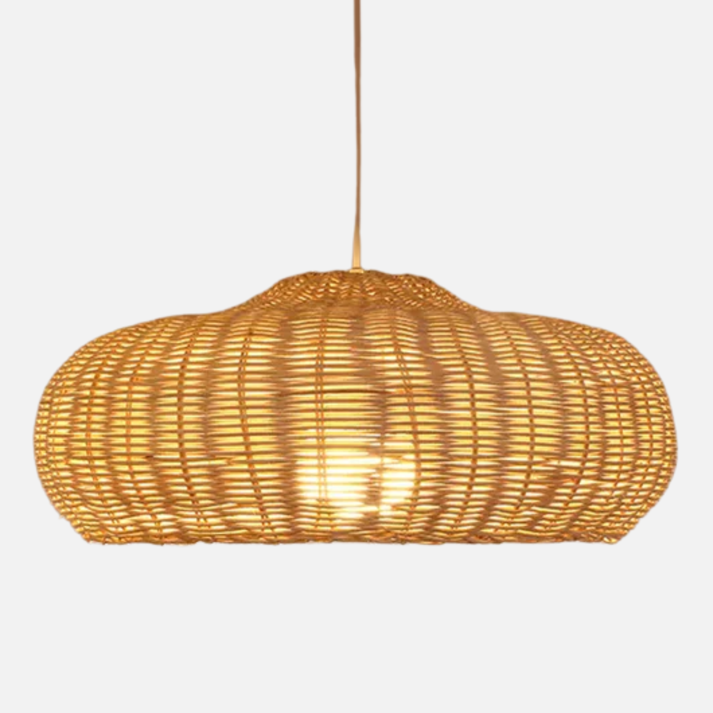 Suspension rotin design champignon vintage