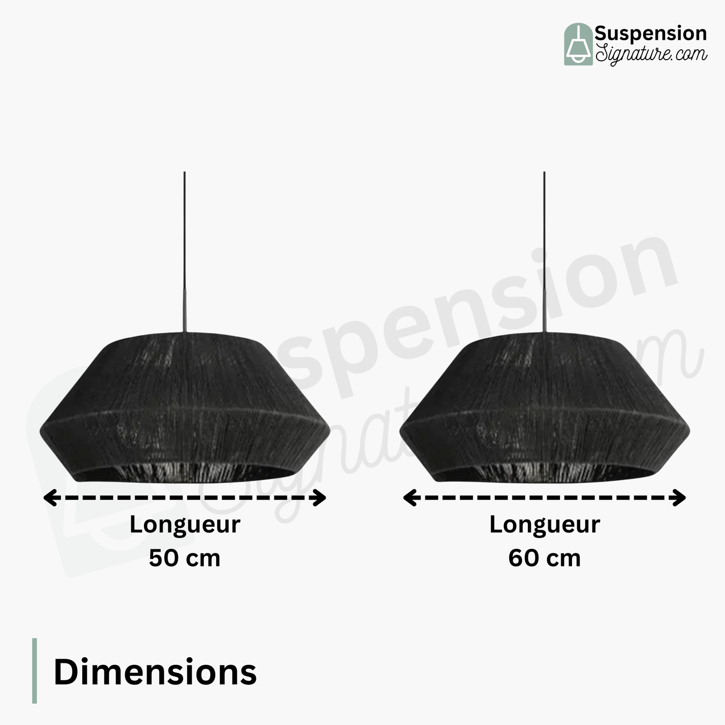 Suspension rotin design géométrique scandinave