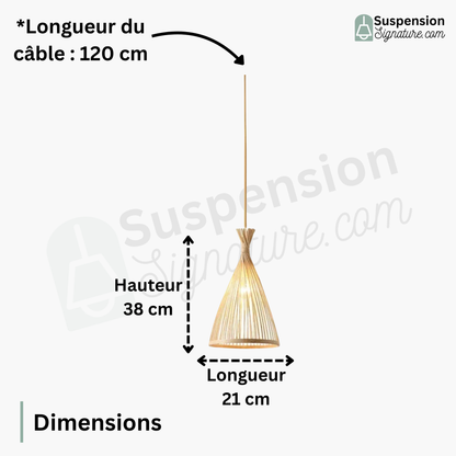 Suspension rotin design tipi moderne