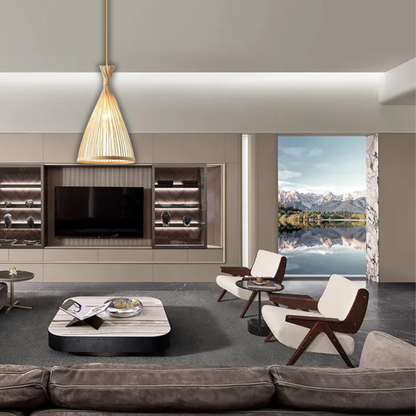 Suspension rotin design tipi moderne