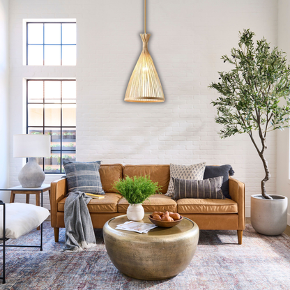 Suspension rotin design tipi moderne