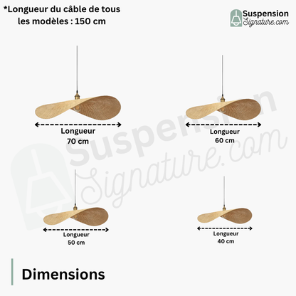 Suspension rotin et bambou torsion design moderne