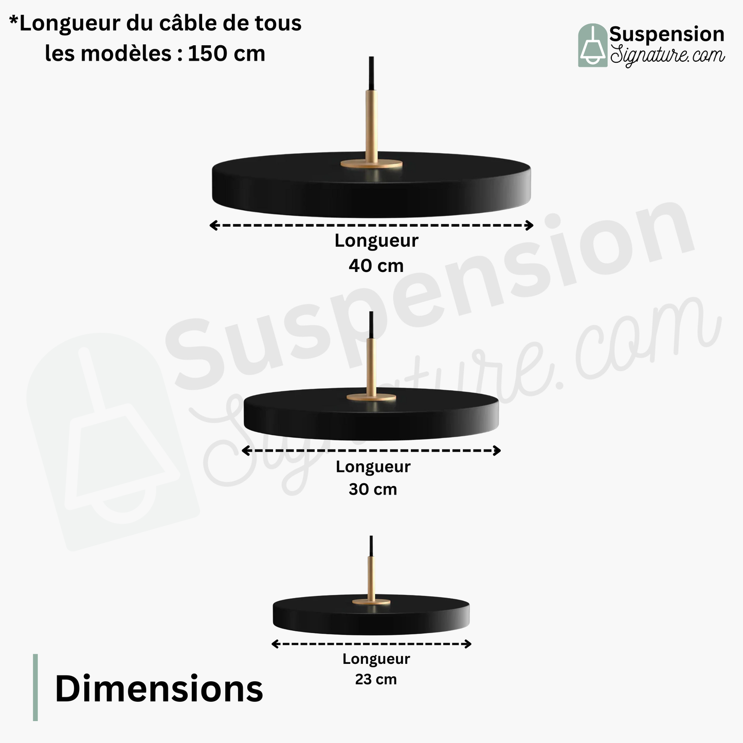 Suspension scandinave plat rond led