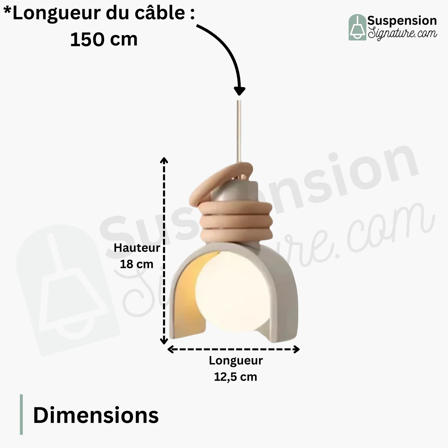 Suspension scandinave terre cuite arc anneaux