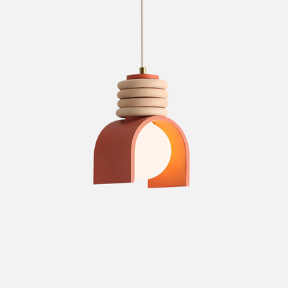 Suspension scandinave terre cuite arc anneaux
