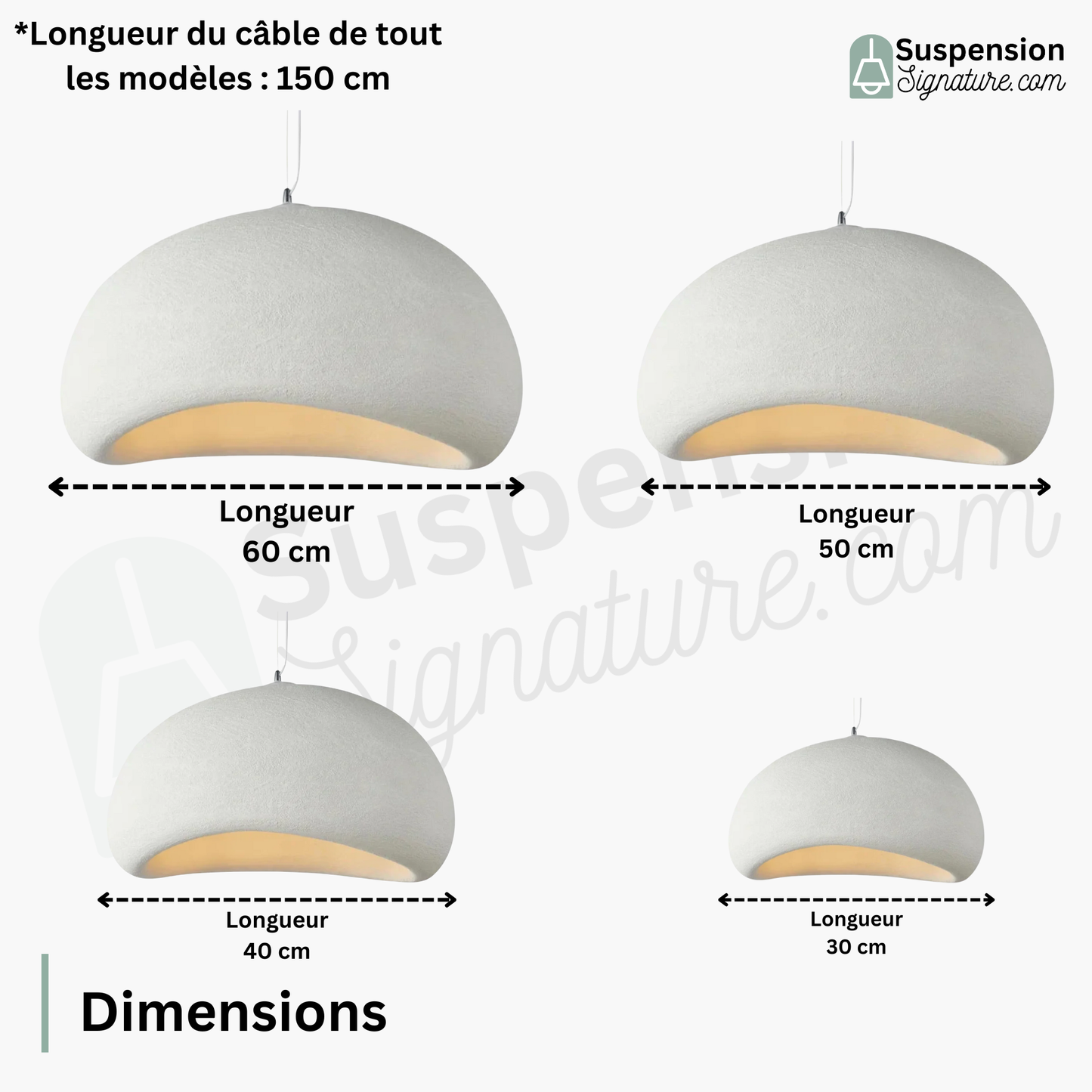 Suspension terre cuite cloche scandinave minimaliste