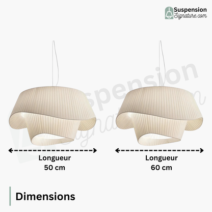 Suspension tissu double vague design moderne