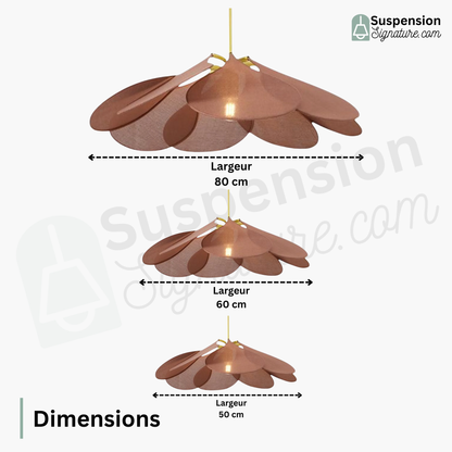 Suspension tissu fleur pétales design vintage bohème