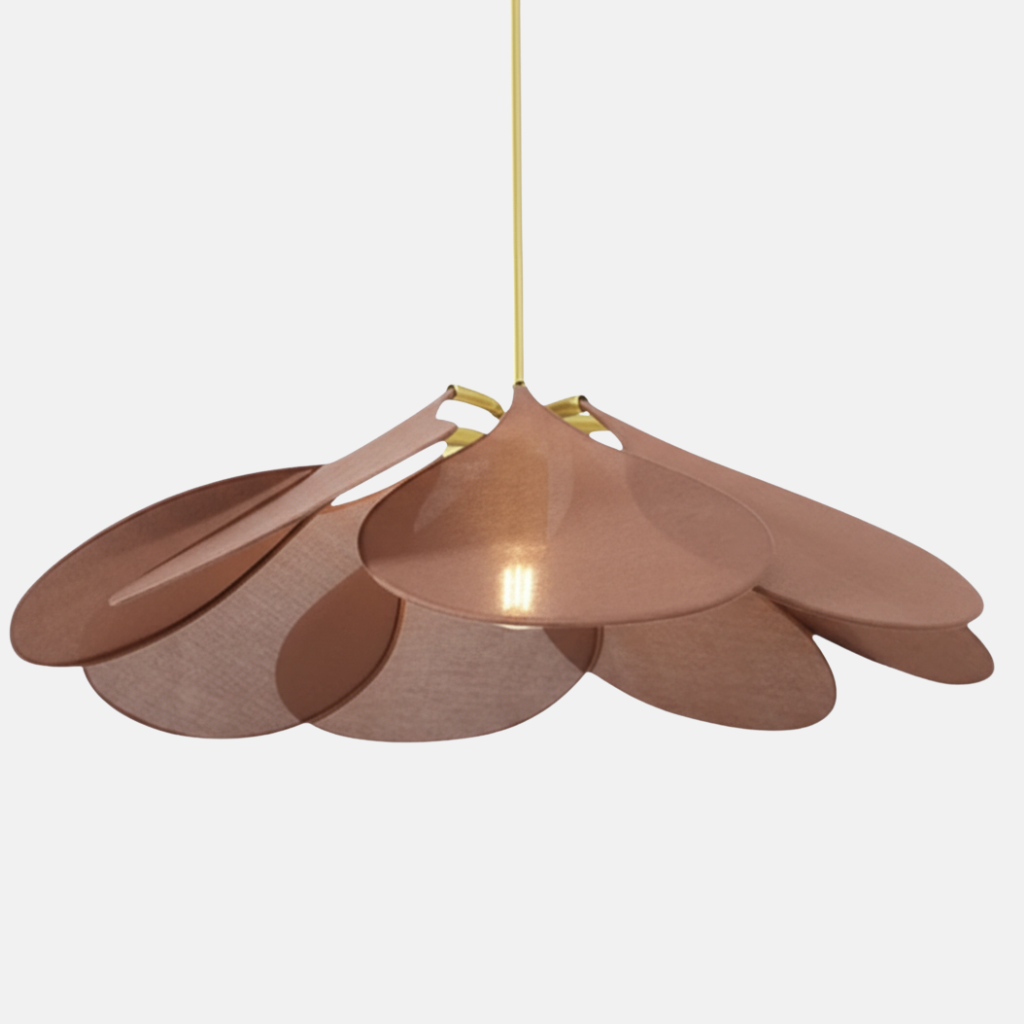 Suspension tissu fleur pétales design vintage bohème