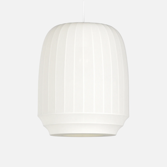 Suspension tissu globe allongé rainuré scandinave