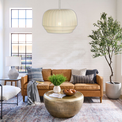 Suspension tissu globe rainuré scandinave