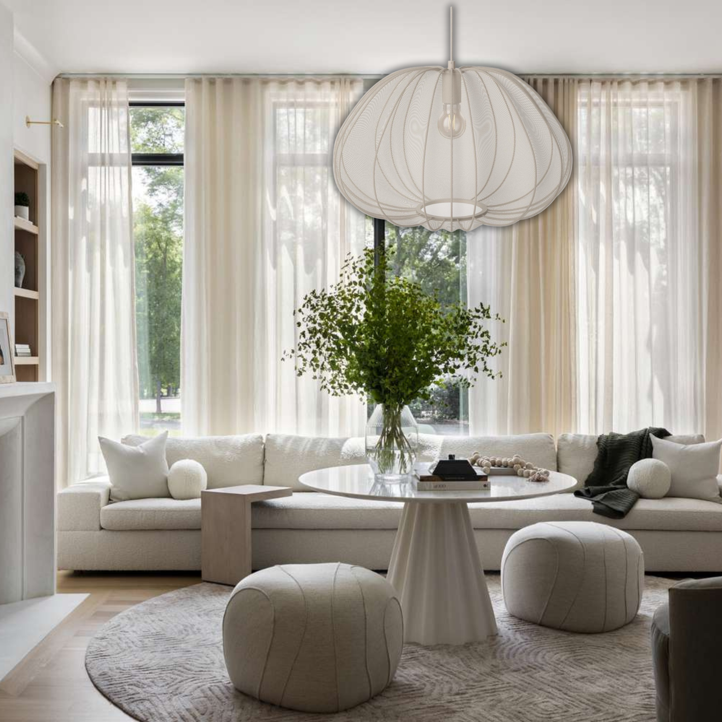 Suspension tissu tulle léger design vintage