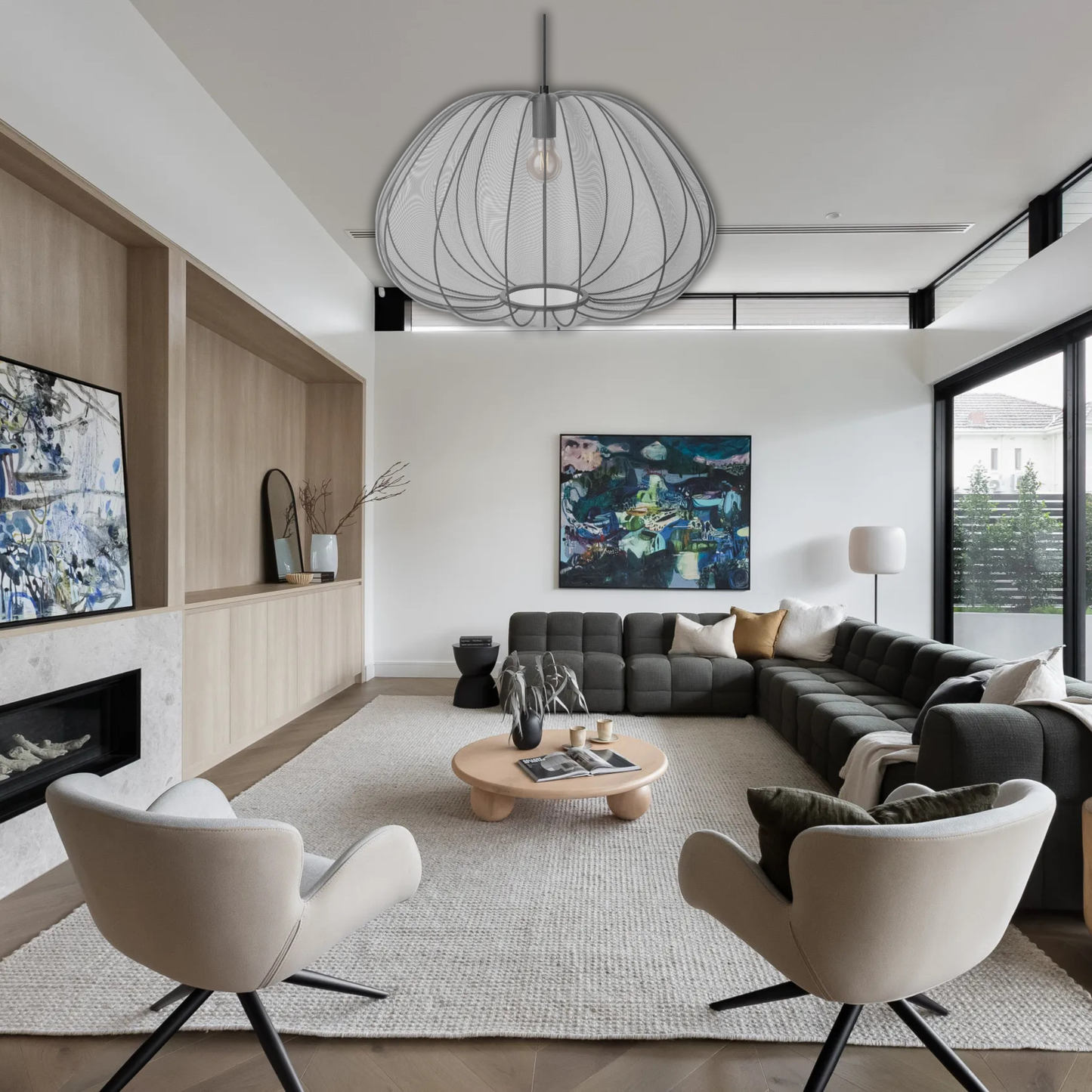 Suspension tissu tulle léger design vintage