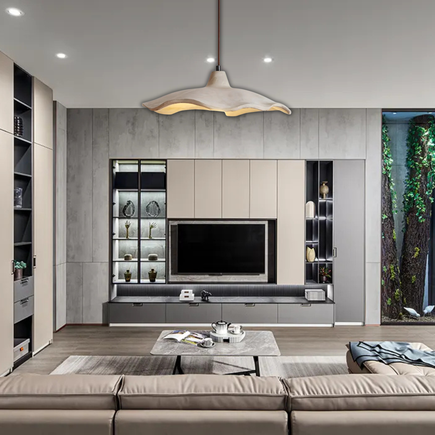 Suspension triangulaire terre cuite scandinave