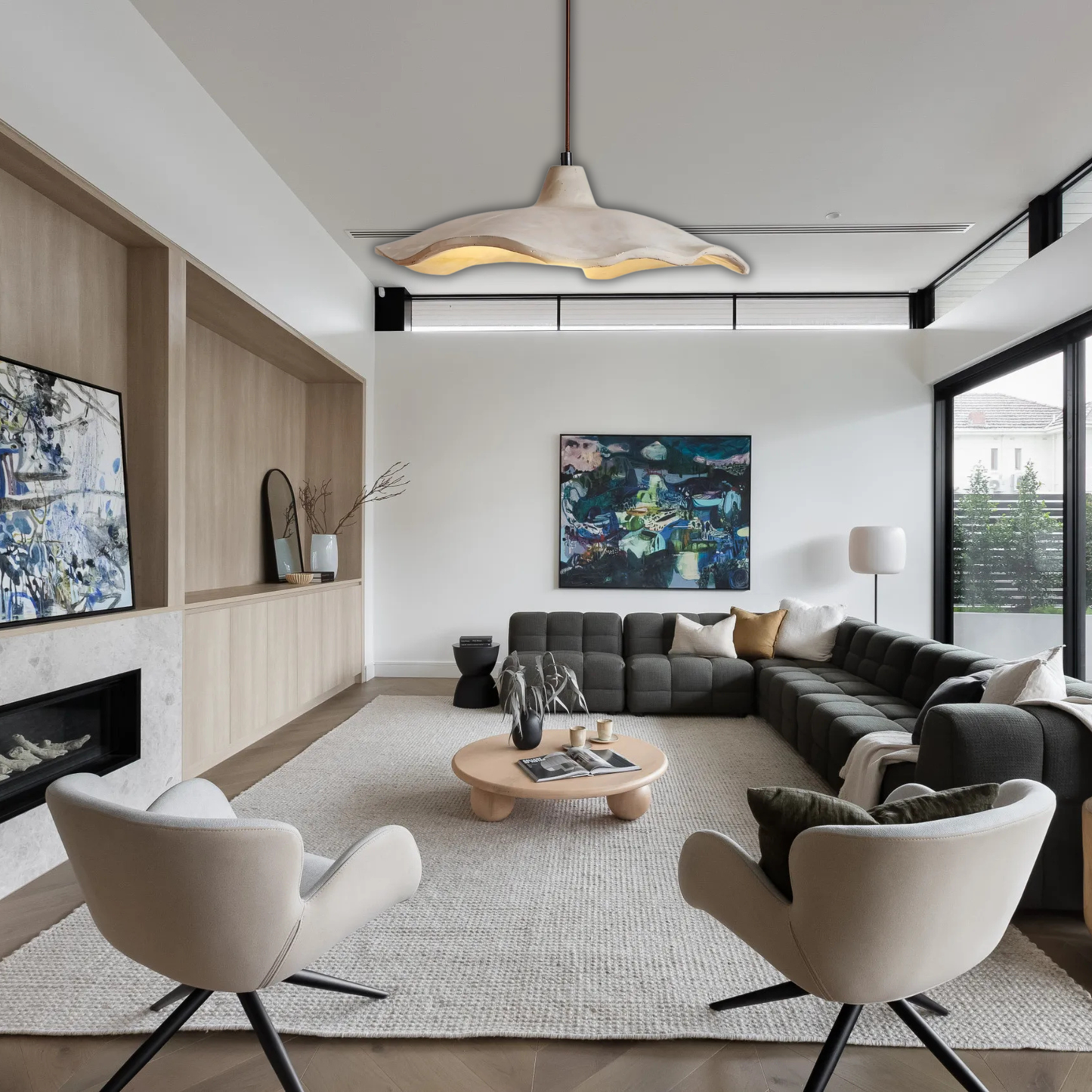 Suspension triangulaire terre cuite scandinave