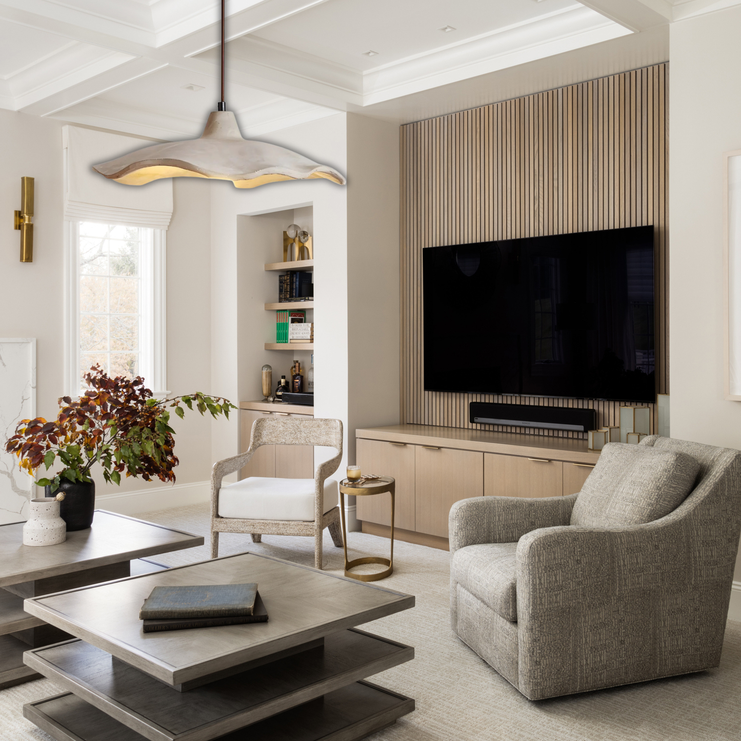 Suspension triangulaire terre cuite scandinave