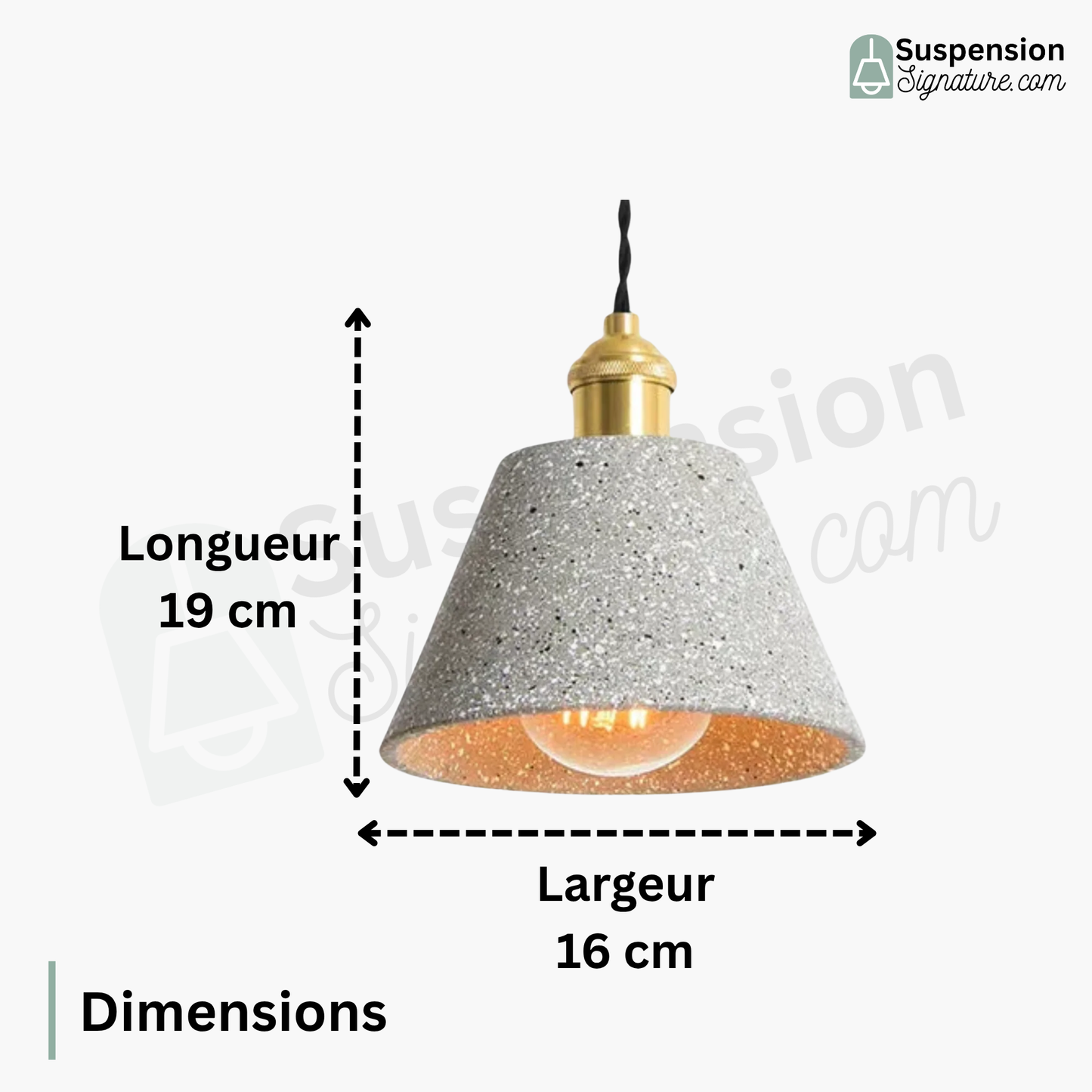 Suspension évasée terrazzo design industriel