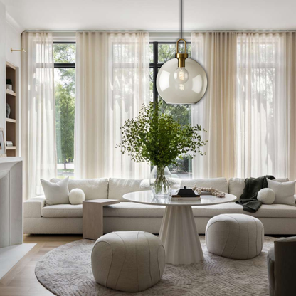 Suspension verre fumé globe vintage