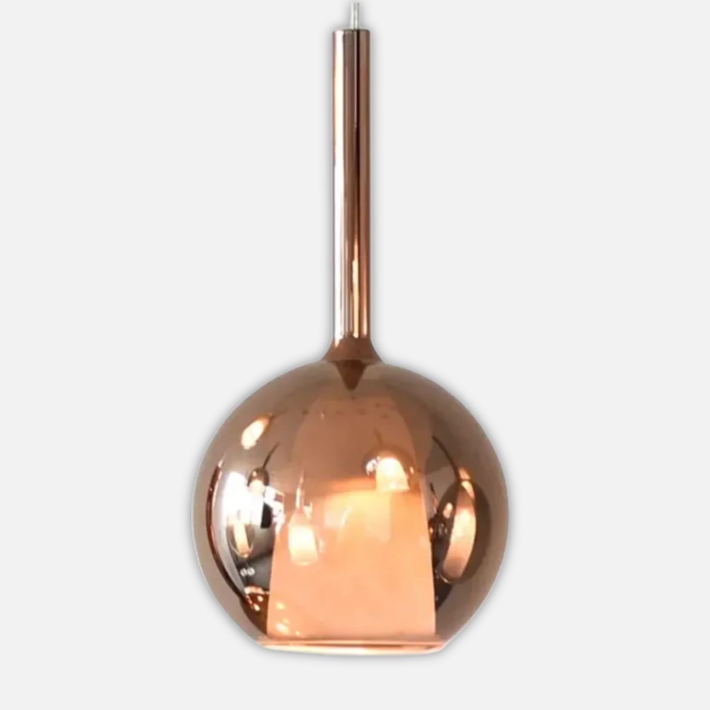 Suspension verre globe fumé cloche blanche design moderne