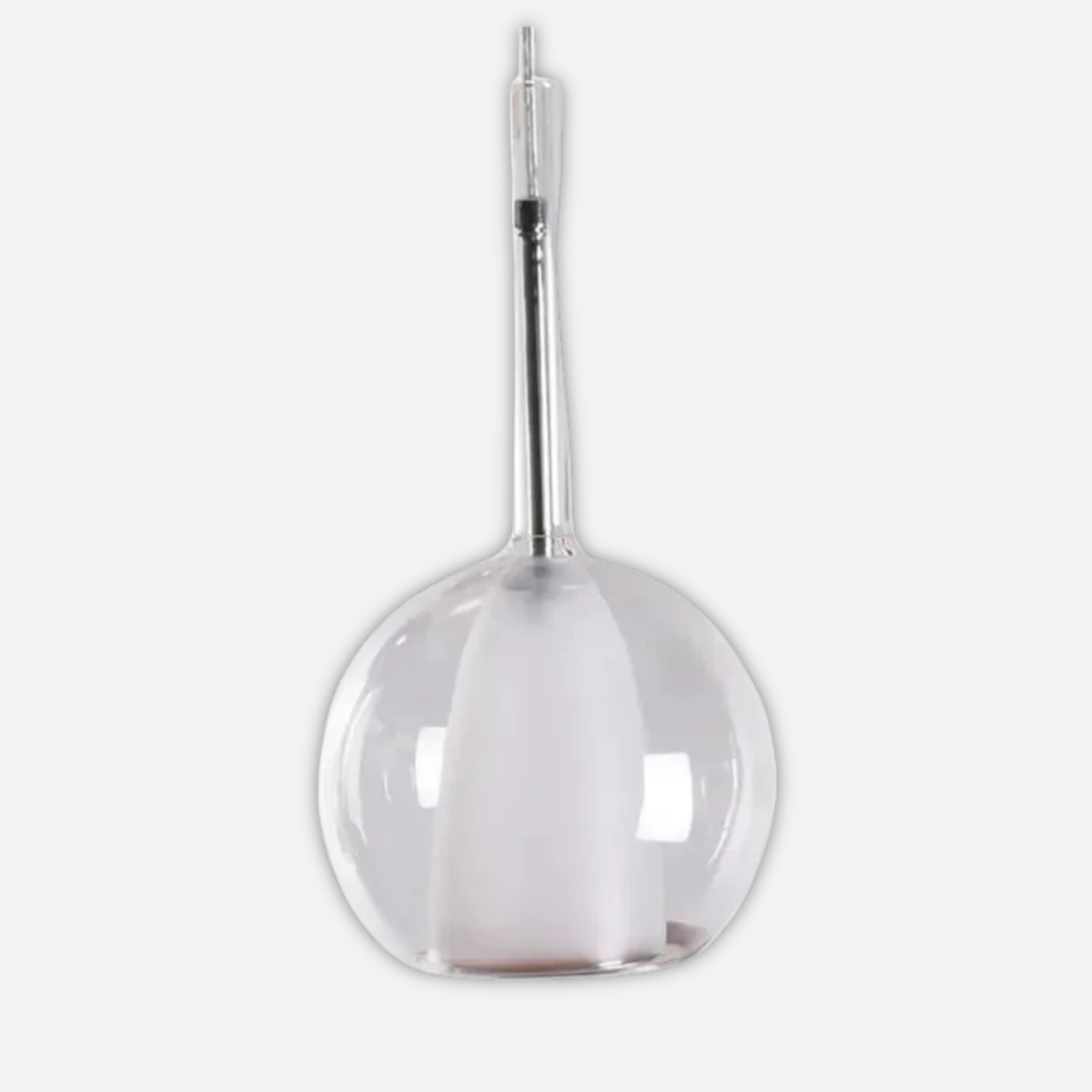 Suspension verre globe fumé cloche blanche design moderne