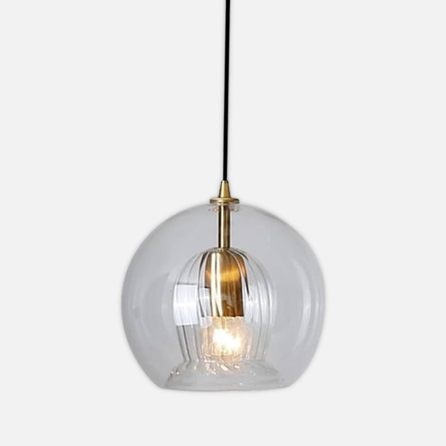 Suspension vintage double cloche en verre