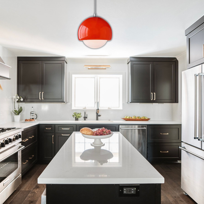 Suspension vintage globe verre fumé