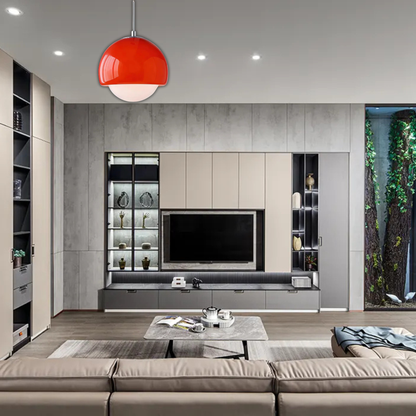 Suspension vintage globe verre fumé