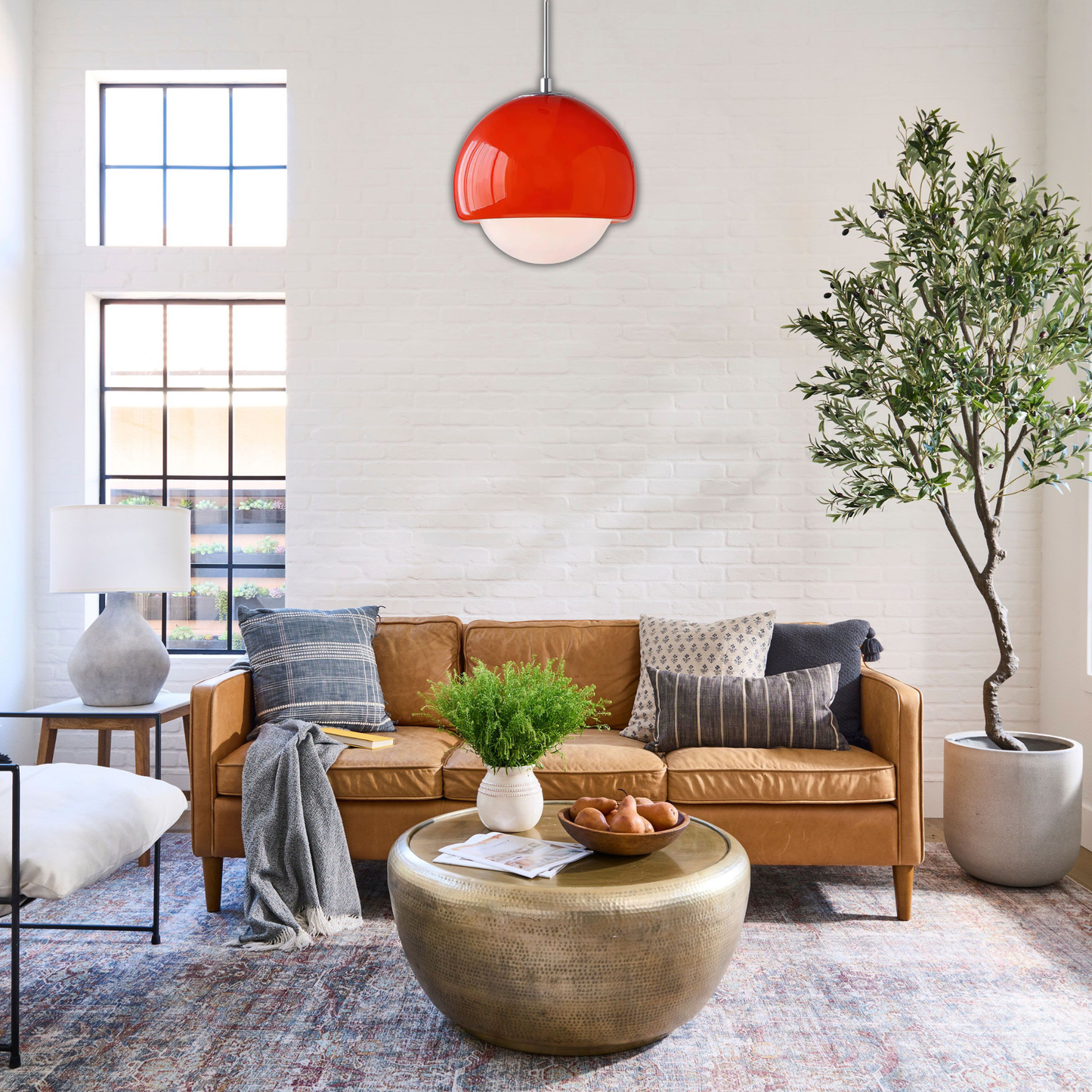 Suspension vintage globe verre fumé