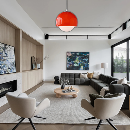 Suspension vintage globe verre fumé