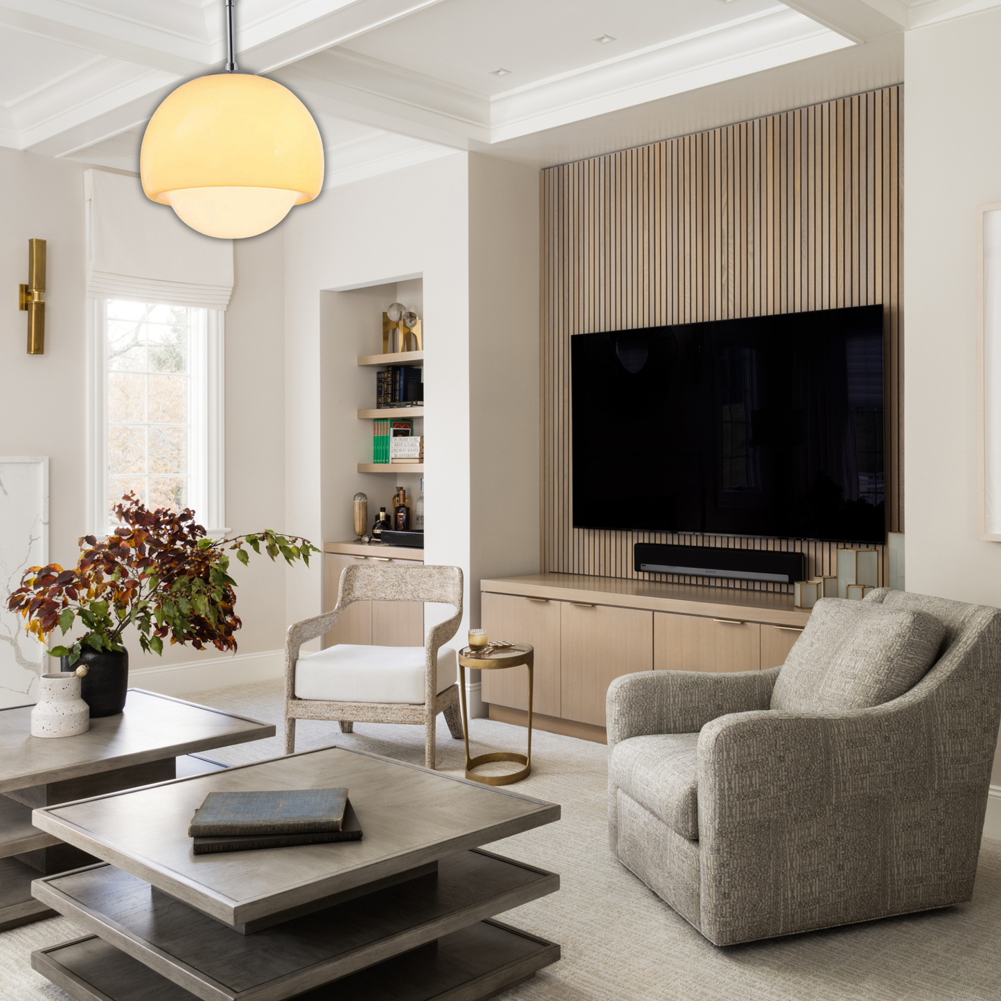 Suspension vintage globe verre fumé