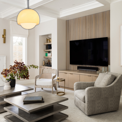 Suspension vintage globe verre fumé