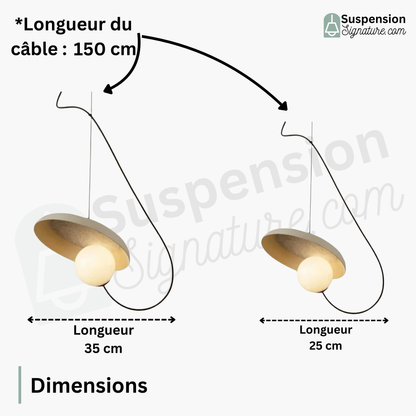 Suspension vintage penchée boule