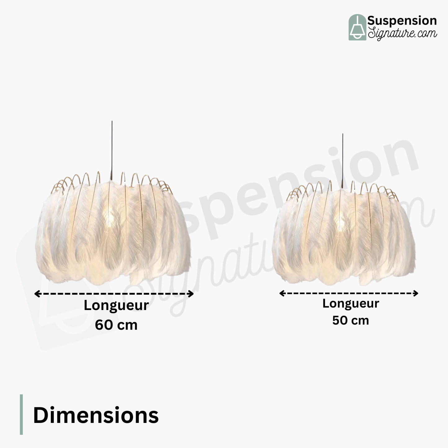 Suspension vintage plumes pendantes blanches