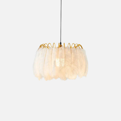Suspension vintage plumes pendantes blanches