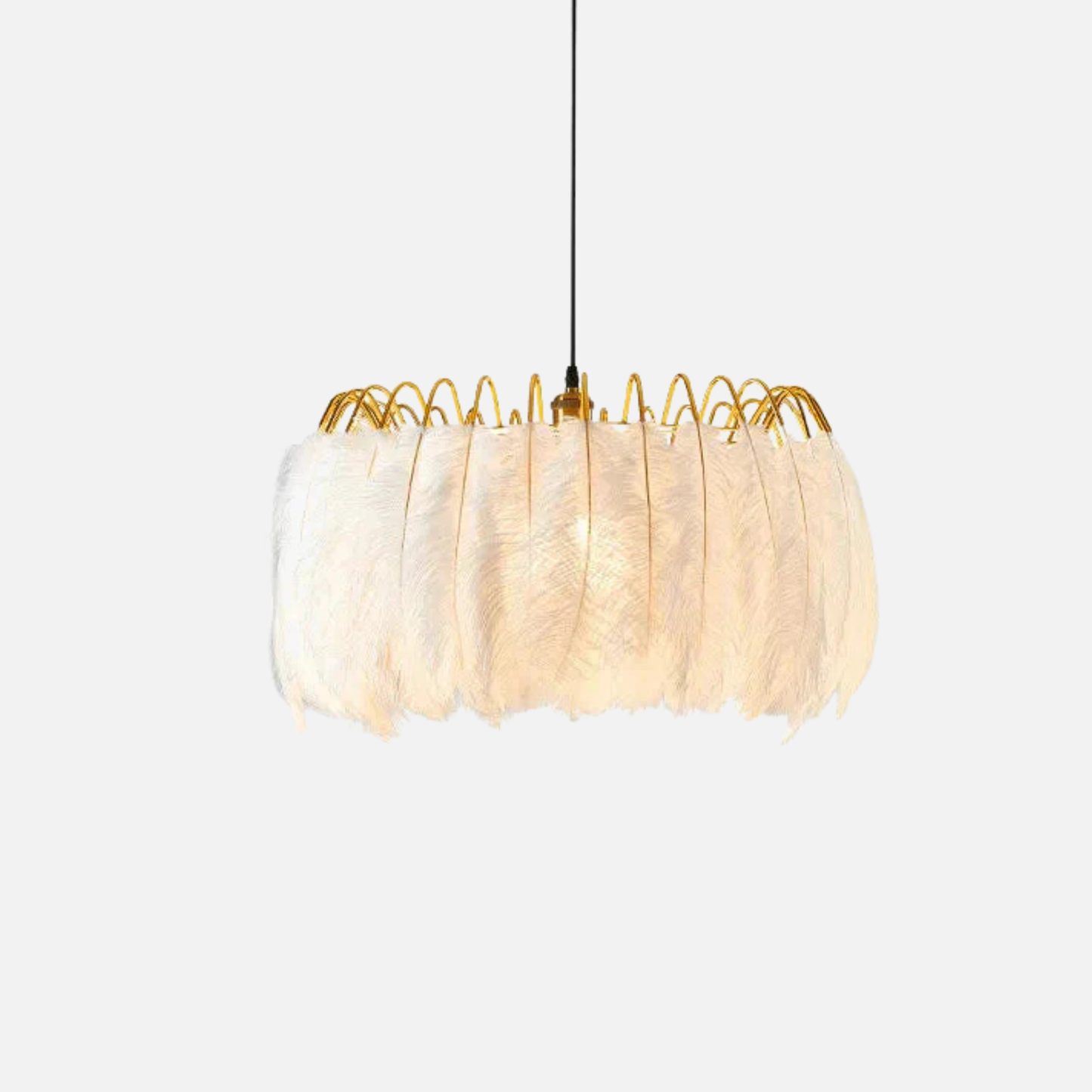 Suspension vintage plumes pendantes blanches