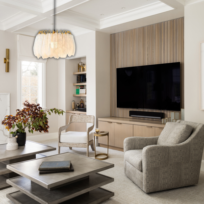 Suspension vintage plumes pendantes blanches