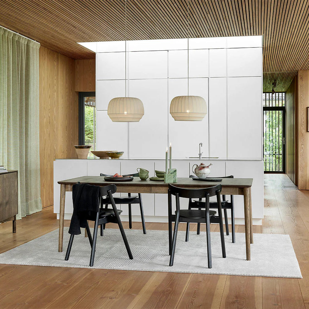 Suspension tissu globe rainuré scandinave