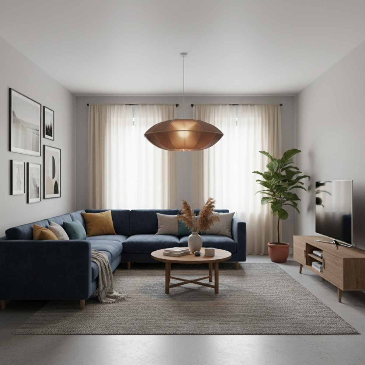 Suspension tissu globe plat design vintage