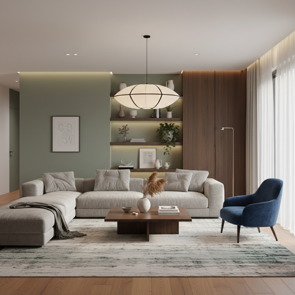 Suspension tissu globe plat design vintage